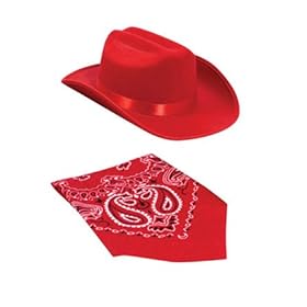  Jr. Cowboy Hat (Red) with Bandanna