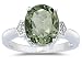 4.50 Oval Cut Green Amethyst & Diamond Ring in White Gold