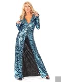 Silver And Black Sequin Maxi Coat - LARGE