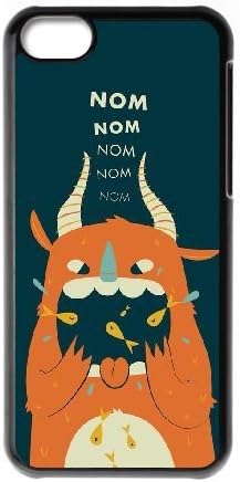 iphone5c Case,Orange Monster Pattern Series Fashion Trend Durable Hard Plastic Scratch-Proof Protective Case,Black