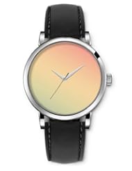 SPRAWL Aanalog Fashion Series Silver Ladies Watches of Genuine Black Leather Strap,Unique Wrist Watch for Women Girls Designed with Beige and pink