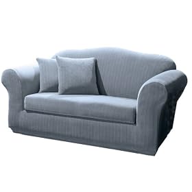 Stretch Pinstripe 2-pc. Sofa Slipcover - French Blue