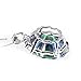 Jewelrypalace Mystic Blue Rainbow Topaz Concave 925 Sterling Silver Pendant Necklace