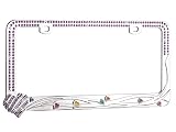 Valor Auto Companion LPF2MC008PUE Colorful Mini Heart Design Metal License Plate Frame with Purple Crystals