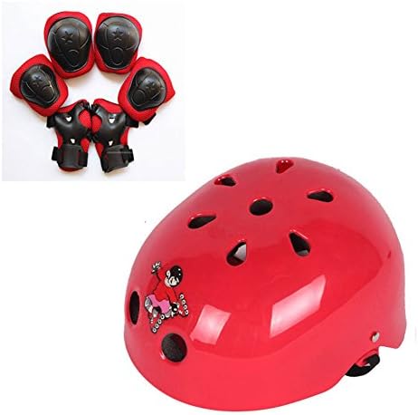 7Pcs/Set Helmet Knee Elbow Wrist Protective Guard Pad Kid Skating Gear Kid Helmet Protector Kit