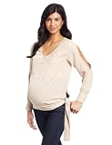 Mothers en Vogue Women's Maternity Harper-grace Tie Blouse, Sand Dune, Medium