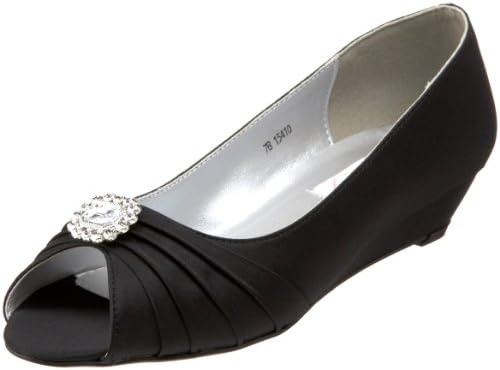 Dyeables Women's Anette Low-Heel Wedge, Black, 12 M US