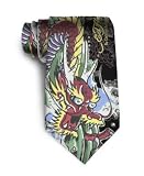 Ed Hardy - Ed Hardy Dragon Embellished Silk Tie