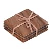 T&G Tuscany Square Coasters with Leather Tie in Acacia, Set of 4