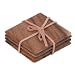 T&G Tuscany Square Coasters with Leather Tie in Acacia, Set of 4