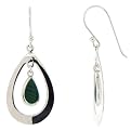 Malachite Open Teardrop Earring - Green