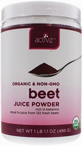 Organic Whole Food Beet Powder by Activz, 1 lb 1.1 oz (486 g) (Pack of 3) by Powder Pure