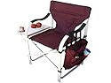 Heavy Duty Folding Camping Fishing Directors Chair - Burgundy