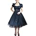 Gothic Lolita black Belted Ruffle Swing Dress 6/S