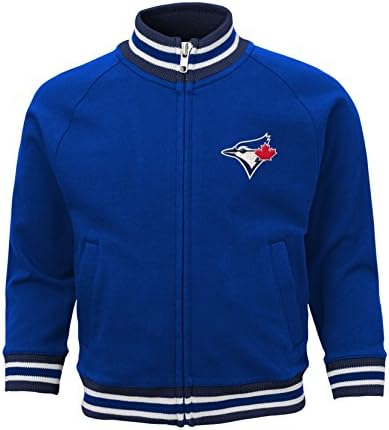 MLB Toronto Blue Jays Boys 4-7 Baseball Run Track Jacket-M (5-6), Deep Royal