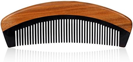 Handmade Natural No Static Black Buffalo Horn with Sandalwood Pocket Comb