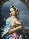 12X16 inch Figure Canvas Art Repro Portrait of Noble Lady