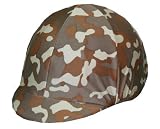 Equestrian Riding Helmet Cover - Tan Camouflage