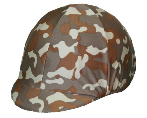 Equestrian Riding Helmet Cover - Tan Camouflage