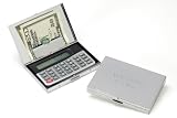 Engraved Chrome Calculator Business Card Holder
