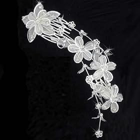 Crystal Flowers Pageant Prom Bridal Tiara Hair Comb