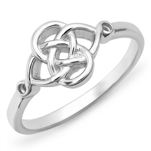 Sterling Silver Ladies Celtic Knot Band Polished Ring (Available in size 7, 8, 9)