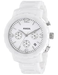 Fossil Watches, Womens Natalie Chronograph Ceramic Watch - White