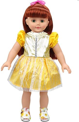 Glitterstar Handmade Doll Clothes Yellow Doll Clothes&amp;colthing&amp;dress for 18"American Girl dolls