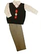 Good Lad Toddler Boy Black Argyle Vest Set