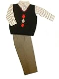 Good Lad Toddler Boy Black Argyle Vest Set