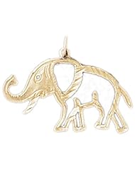 Dazzlers Solid 14k Gold Elephant Charm Pendant Available in three colors from jewelsberry (weights: 1.8 grams only)