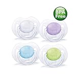 Philips AVENT Translucent Orthodontic Infant Pacifier, Clear, 0-6 Months