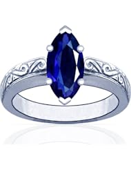 Platinum Marquise Cut Blue Sapphire Solitaire Ring