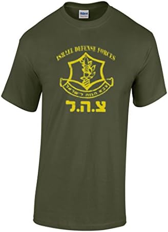 Zoobie Apparel Men's IDF Israeli Defense Force Israel Pride Israeli Army Unisex T-shirt (Military Green-XLarge)