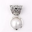 Silver Stone Bali Pendants, Size: 39mm (1.5 inches)