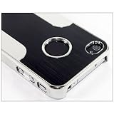 KoreTech (TM) Apple iPhone 4 and 4S Luxury Aluminum Chrome Case - BLACK (Fits AT&T, Sprint and Verizon iPhone 4 and 4S) + XFISH LCD Cleaner keychain