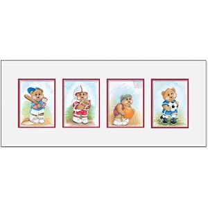Sports Bear Childrens Wall Art, Kids Wall Art, Nursery Wall Art, 4 Print Boys Collection