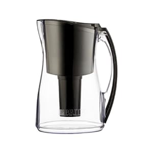 Brita Marina Water Filter Pitcher, Black, 8 Cup