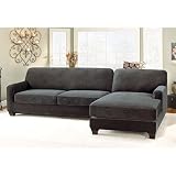 Stretch Pique Sectional with Side Chaise Cover