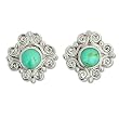 Sterling Silver Scroll Design Turquoise Earrings by Sajen