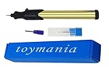 toy mania ミニルーター ペンルーター リューター 電動彫刻刀 電池式 ダイヤモンドビット ２ビット セット (イエロー)