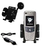 Motorola A845 Flexible Auto Windshield Holder with Car Charger - Uses Gomadic TipExchange
