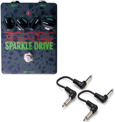 VooDoo Labs Sparkel Drive Classic Boost Effect Pedal w/ 2x 6" Patch Cables