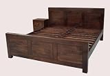 Homescapes Dakota Super King Bed, 100% Solid Mango Wood, Hand Crafted Bedroom Furniture Available in Two Lovely Dark Wood Shades and Oak Wood Shade.