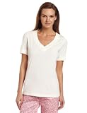 Dearfoams Women's Short Sleeve V-Neck Tee and Heart Pocket