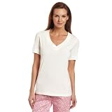 Dearfoams Women's Short Sleeve V-Neck Tee and Heart Pocket Pajama Pant