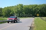 Wallmonkeys Peel and Stick Wall Decals - Suv Towing a Small Jetski Trailer in a Michigan, Usa Park - Removable Graphic