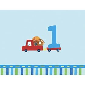 Baby Boy's First Birthday Invitations 8ct