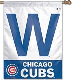Chicago Cubs W Win 27 x37 Banner Flag