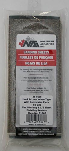 50 Grit Sandpaper for Jitterbug &amp; 1/3 Sheet Finish Sanders 25 Pack